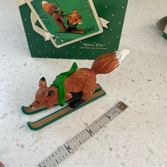 Vintage Hallmark "Skiing Fox" Ornament 1983 with Box Holiday Christmas Tree - Picture 3 of 4